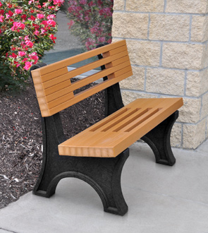 Model PB4-ARIELLE | Ariel Recycled Plastic Bench (Cedar/Black)