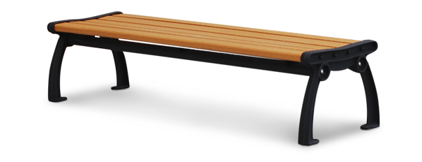 Model PB4-HERBACK | Recycled Plastic Backless Entryway Bench (Cedar/Black)