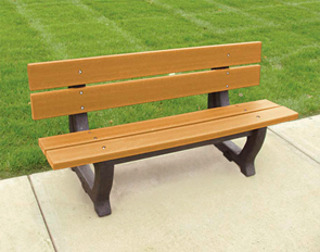 Model PB4-PET | 4' Petrie Recycled Plastic Bench (Cedar)