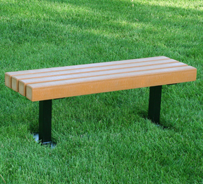 Model PB4-TRA | Recycled Plastic Backless Bench (Cedar)