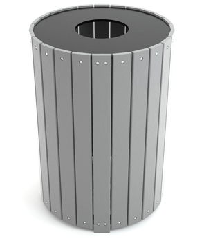 Mode PB55R | Large Capacity Round Trash Receptacle (Gray)