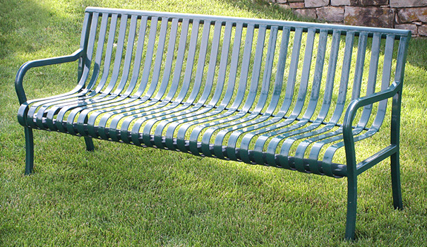 Model PB6-ASP | 6' Aspen Steel Slat Bench (Green)