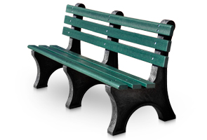 Model PB6-CPA | Central Park Recycled Plastic Bench (Green/Black)