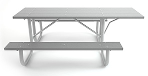 Model PB6-GFPICADA | Recycled Plastic Picnic Tables with Galvanized Frame