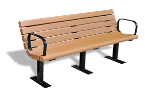 Model PB6-JAM with PB1178 | Recycled Plastic Jameson Bench (Cedar)