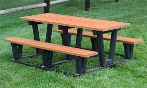 Model PB6-LEN | Lenexa Recycled Plastic Picnic Table (Cedar)