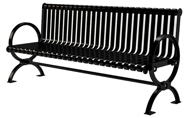 Model PB6-WELL | Wellington Sereis Steel Benches (Black)