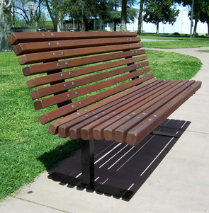 Model PBSC-5-RD | 5' Palisade Wood Bench | Redwood