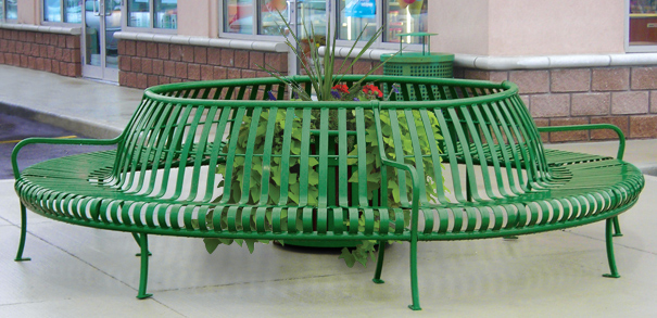 Model PCS-72-360 | Premier Circular Tree Bench (Forest Green)