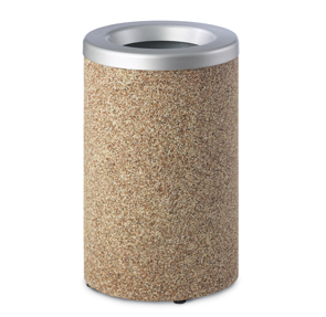 Model PCSCYL21 | Round Aggregate Trash Receptacle (River Rock Aggregate)