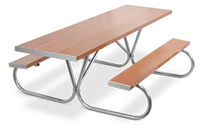 Model PK-HAT | Park King  8ft. Aluminum Picnic Tables (Tan)