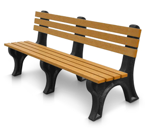E Series Recycled Plastic Park Benches, Outdoor Plastic Bench