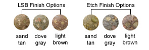 LSB Finish Options, Etch Finish Options