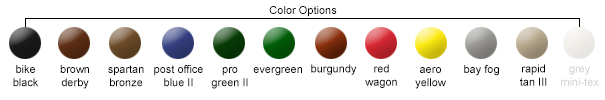 Powder Coated Color Options