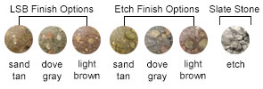 LSB Finish Options, Etch Finish Options