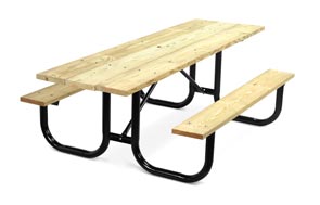 Model PMB-HWA | Park Master 8ft. MCA Treated Picnic Table with Black Enamel Frame