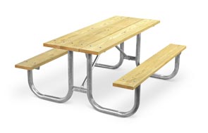 Model PMG-6WA | Park Master 6ft. MCA Treated Picnic Table with Hot-Dipped Galvanized Frame