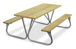 Model PR-6WA | Park Ranger 6ft. MCA Treated Picnic Table with Galvanized Frame