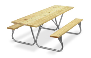 Model PR-HWA | Park Ranger 8ft. MCA Treated Picnic Table with Galvanized Frame