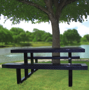 Model PRTD2-872N | Rectangular Two Tone Diamond Plate Picnic Table