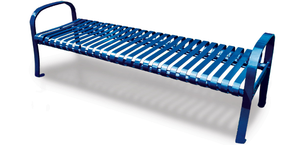Model PSB6 | Ribbed Steel Backless Bench | Premier Serenity Style (Blue)