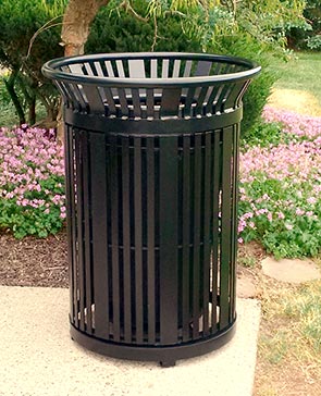 Model PSFT34 | 34 Gallon Powder-Coated Steel Trash Receptacles