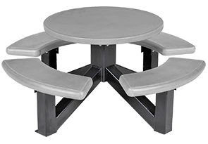 Model R-S-OTS | Round Concrete Picnic Table with Powder-Coated Steel Frame