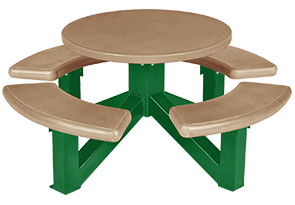 Model R-S-OTS | Round Concrete Picnic Table with Powder-Coated Steel Frame