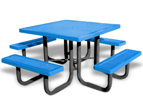 Model R46HD-P | Thermoplastic Portable Square Table (Light Blue/Black)