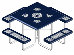 Model R46SS-P | Thermoplastic Coated Expanded Steel Portable Square Table (Mariner/Black)