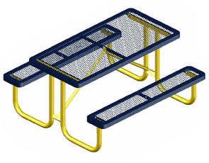 Model R6K-P | Rectangular Children's Picnic Tables (Mariner/Yellow)
