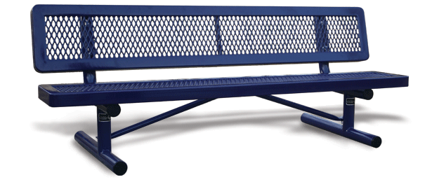 Model R6KWB-P | Thermoplastic Coated Playground Bench (Mariner/Black)