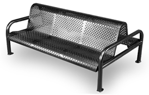 Model RB6CDS | Double-Sided Perforated Steel Bench (Black)