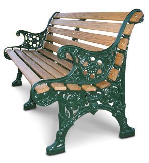 Model RBP-60-W | Renaissance Style | Wooden Park Bench