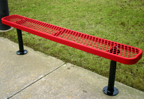 Model RL6NB-S | Leisure Series 6' Backless Park Bench (Red/Black)