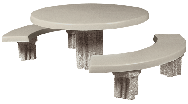 Model RND-5F-SSE | Round Concrete Picnic Table with Detached Seats