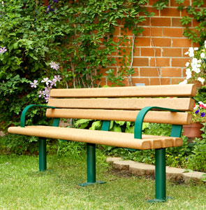 Model RP6WB-S | Recycled Plastic Bench (Cedar/Green)