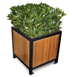 Model RPP24 | Wood Slat Planters | Regency Style (Cedar/Black)