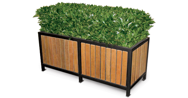 Model RPP60 | Wood Slat Planters | Regency Style (Cedar/Black)