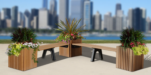 Modular Recycled Plastic Planter Bench