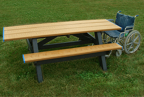 Model RPS8HA | 8ft Recycled Plastic Picnic Table Universal Access