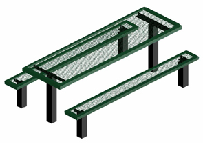 Model RSL6-IP | Thermoplastic Portable Square Table (Green/Black)