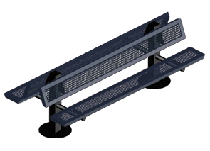 Model RSL6DWB-IPS | 6' Thermoplastic Coated Bench (Mariner/Black)