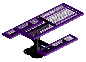 Model RSL6H-S | Rectangular Picnic Tables | Traditional Comfort Style (Purple/Black)