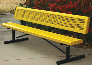 Model RSL6WB-P | Thermoplastic Coated Expanded Steel Park Benches (Yellow/Black)