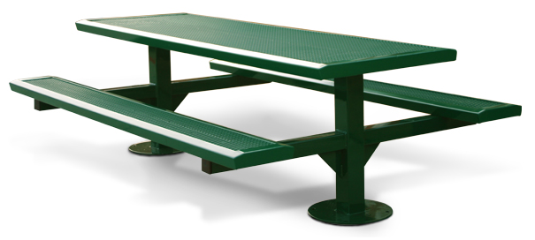 Model RSL8-S | Double Pedestal Rectangular Picnic Table (Green/Green)