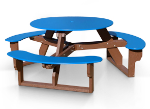 Model RT-100 | Recycled Plastic Picnic Table (Blue/Brown)