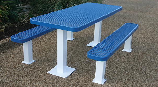 Rectangular Coated Steel Independent Pedestal Tables