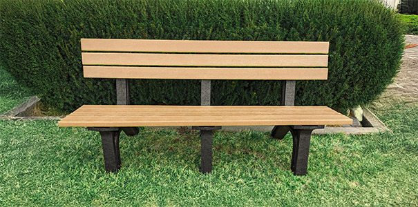 Red Stone Recycled Plastic Park Benches