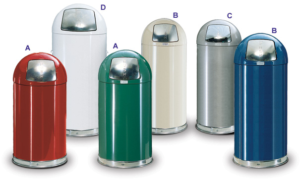 Round Top Steel Trash Receptacles